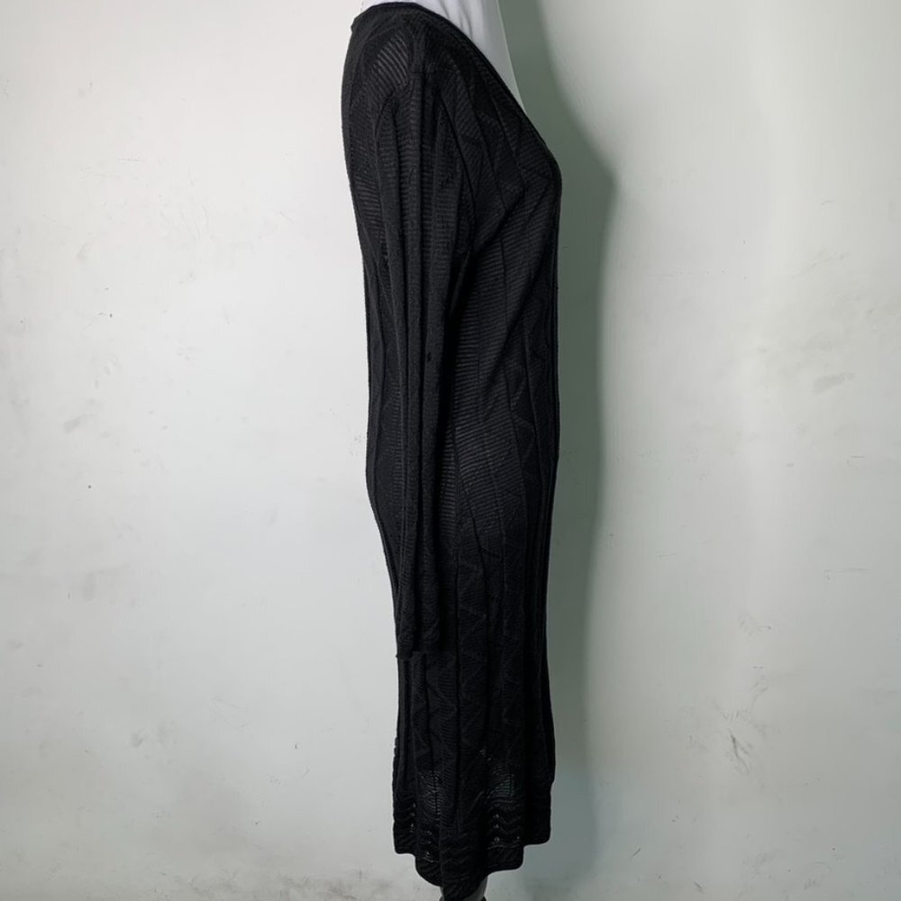 Missoni Women's Black Long Sleeve V Neck Knit Shift Dress Size 48 IT / 12 US - Picture 9 of 16